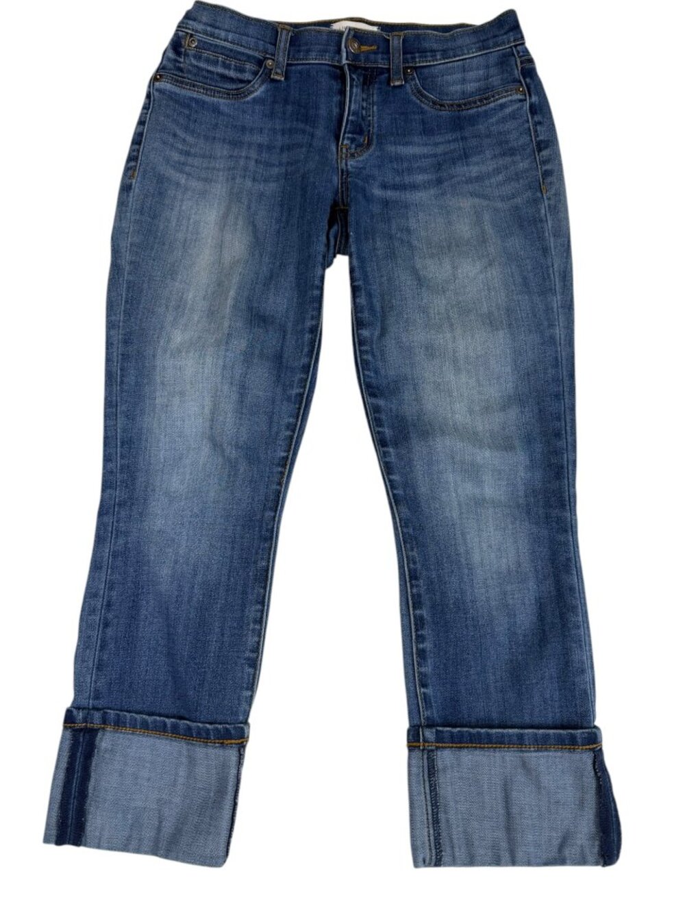Lila Ryan Marina Size 27 Skinny Cropped Jeans Wide Cuff Medium Wash